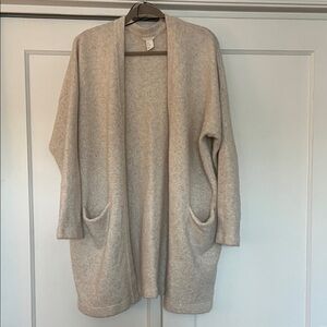 H&M Cozy Cream Open Front Cardigan
